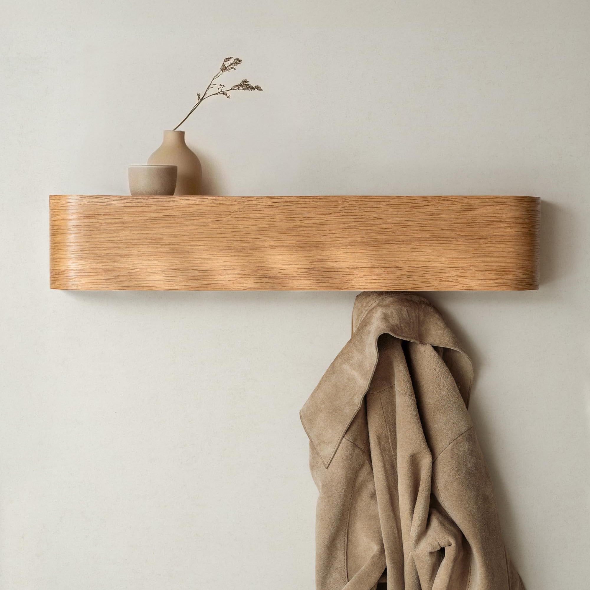 Porte-manteau Mural Avec étagère Chêne Fumé 90 X 10 X 50 Cm