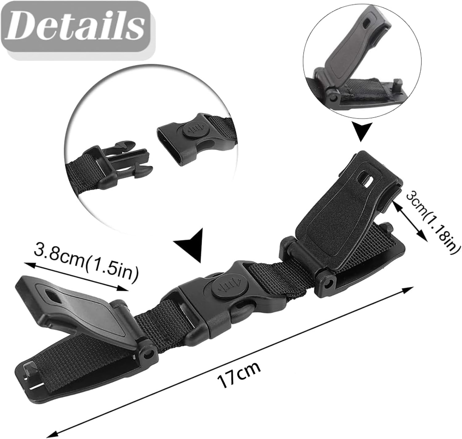 Clip de Sangle Enfant Auto 2 Pièces, Securite Siege Bebe, Chest Clip Ceinture de Sécurité Voiture pour Poussette et Sièges - 3
