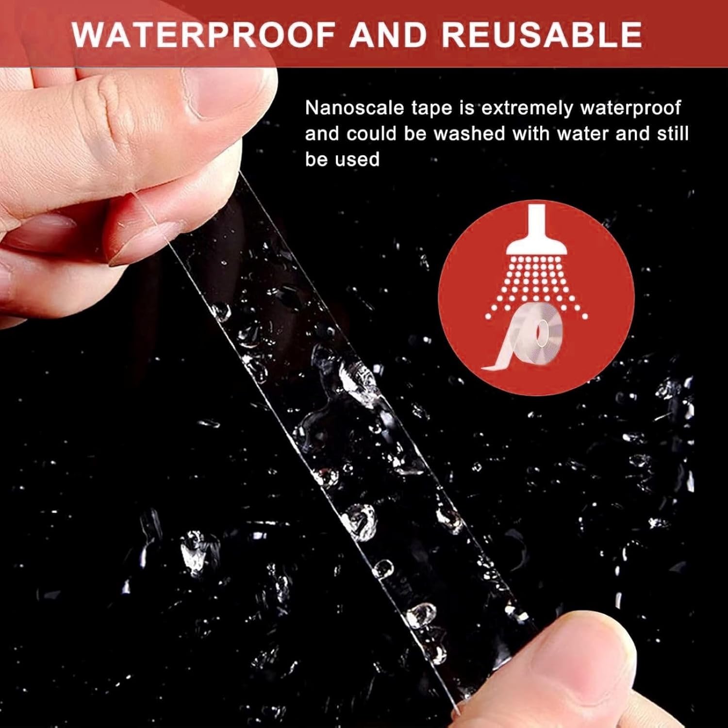 Ruban adhésif double face nano très résistant, transparent et résistant, multi-usages (2 cm x 300 cm, 2 mm d'épaisseur) - 4