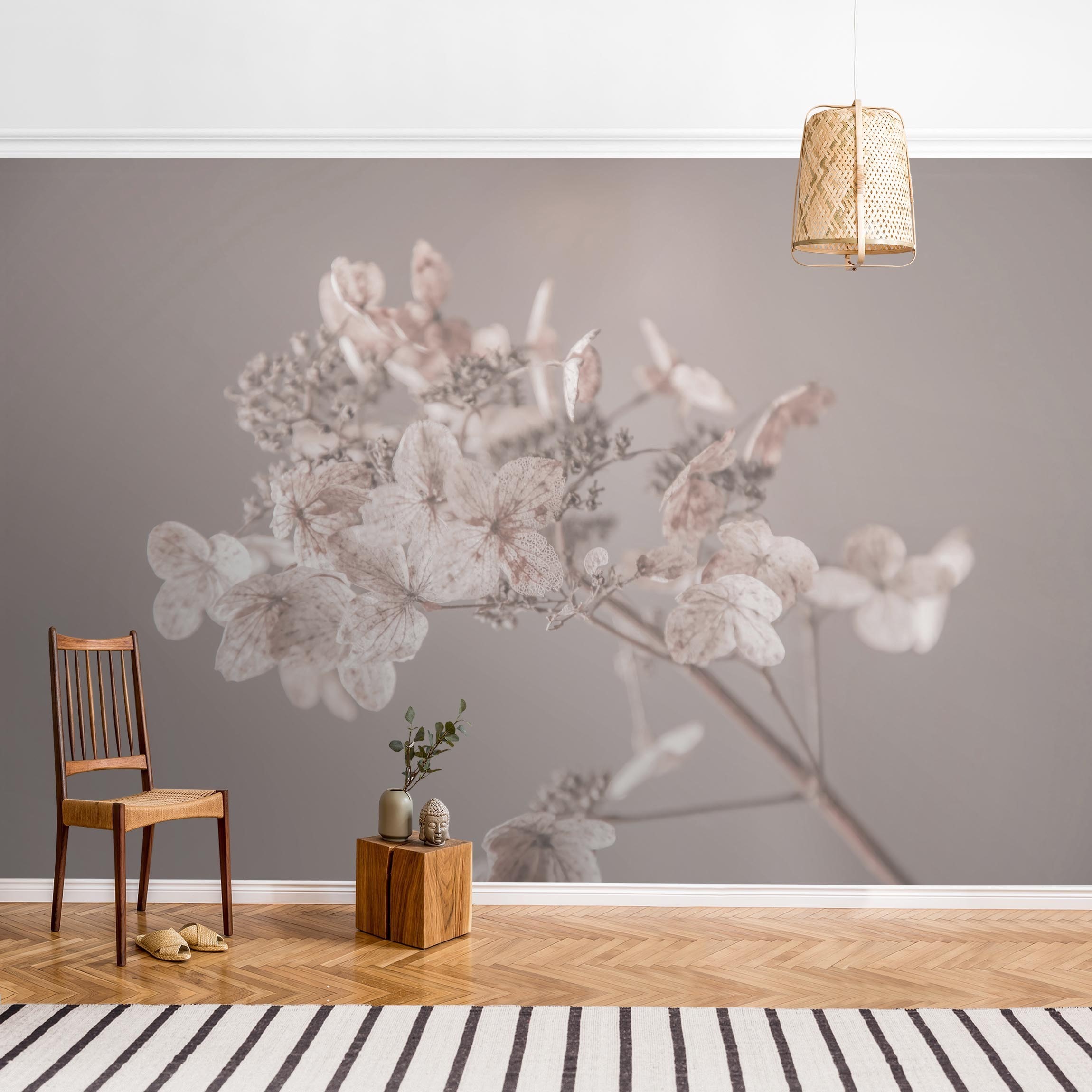 Papel pintado fotomural flores rústico 303 - salón dormitorio cocina pasillo - tnt 480 x 320 cm adhesivo
