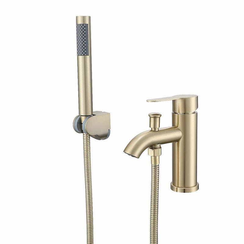 Bateria łazienkowa typu wodospad, nowoczesny styl szczotkowany, bateria jednouchwytowa, węże doprowadzające (ciepła i zimna woda)