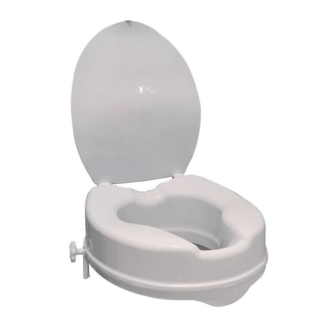 Réhausse WC PMR PELLET plastique blanc avec abattant 10 cm