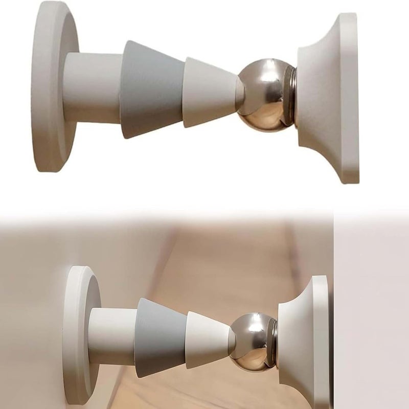 Magnetyczny ogranicznik drzwi, silikonowy, nie wymagający dziurkowania, 2 metody montażu, ogranicznik drzwi, ogranicznik drzwi (szary)