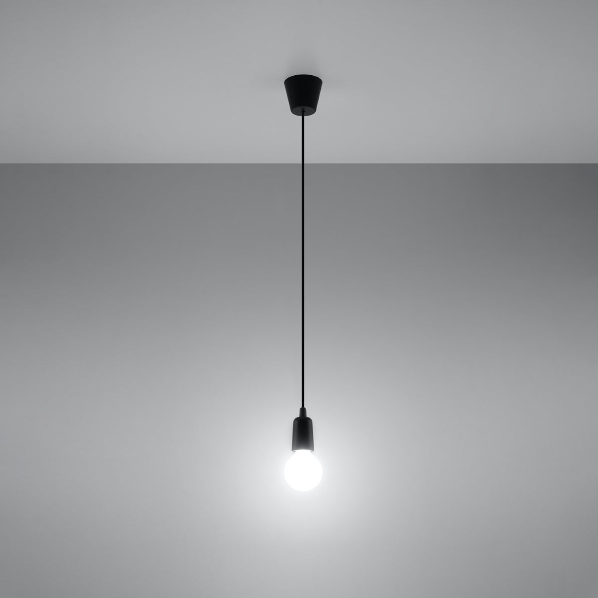 Lampa wisząca ASTIS 1 czarna LED 3000K - 9x9x90cm Sollux