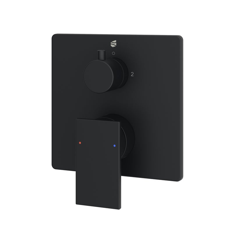 Bernstein Bateria wannowo-prysznicowa podtynkowa LAVOA czarna 2 tryby wylewki