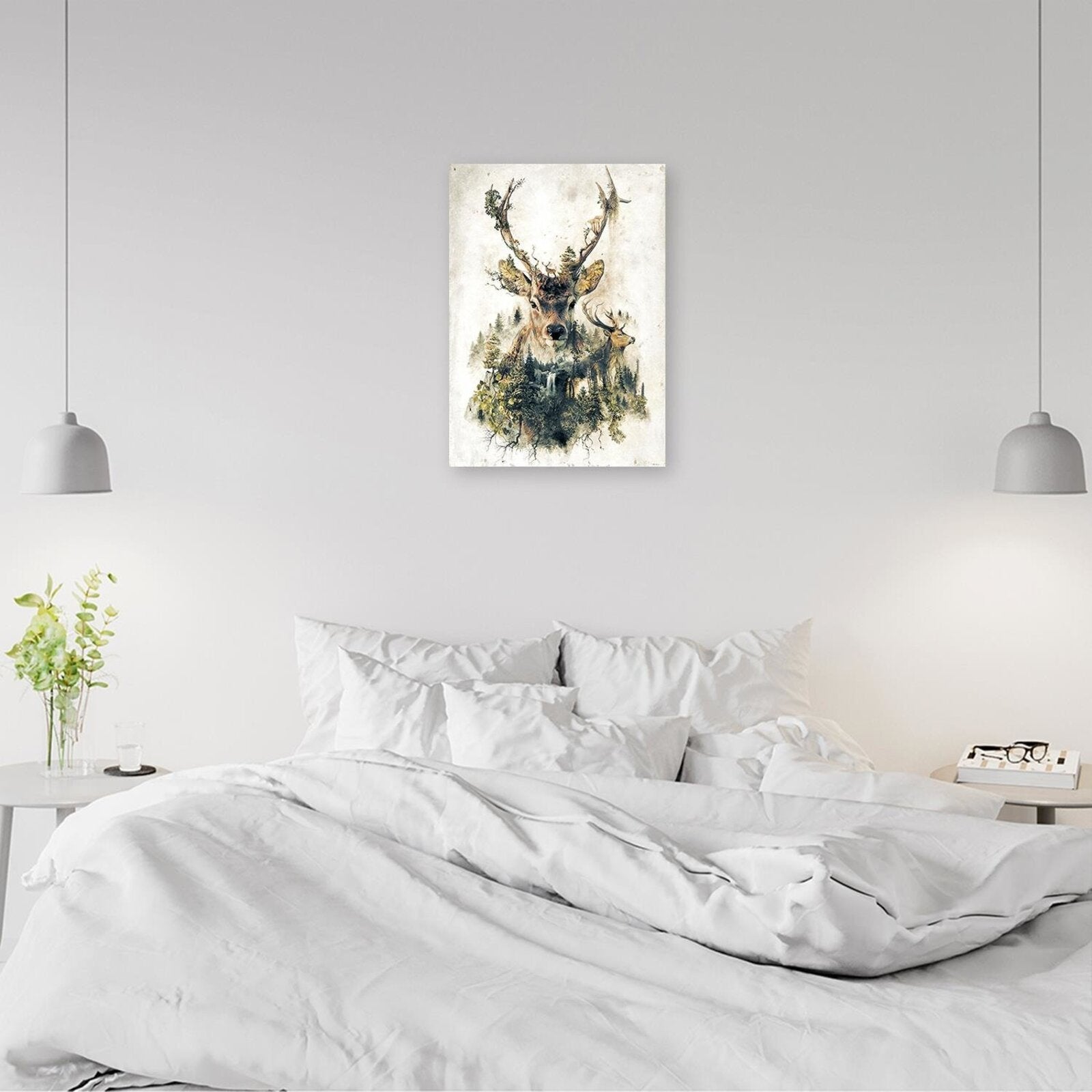 Tableau bois cerf artistique - 60 x 90 cm - 4