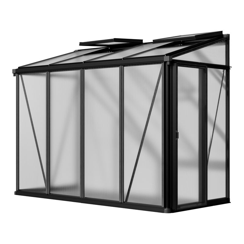 GFP szklarnia Flora 24 szklarnia przyścienna - Aluminium - 263x132 cm - 16 mm panele poliwęglanowe