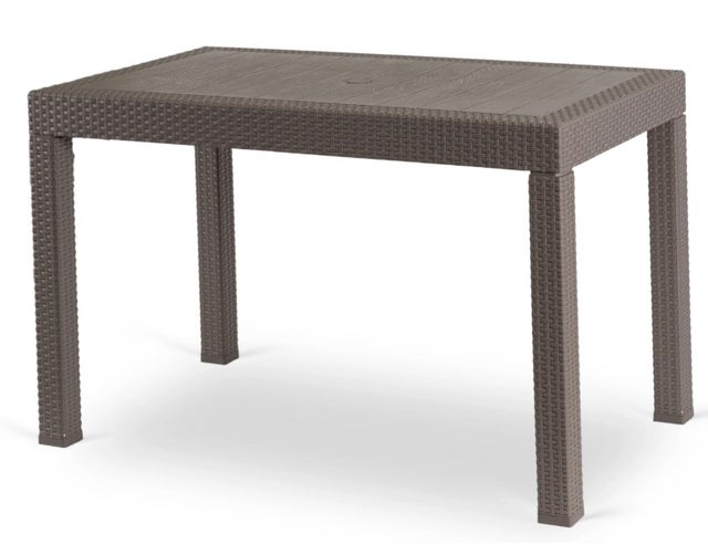 Stół Ogrodowy Plastikowy Na Taras Ogród Duży Brązowy FARGO 120cm