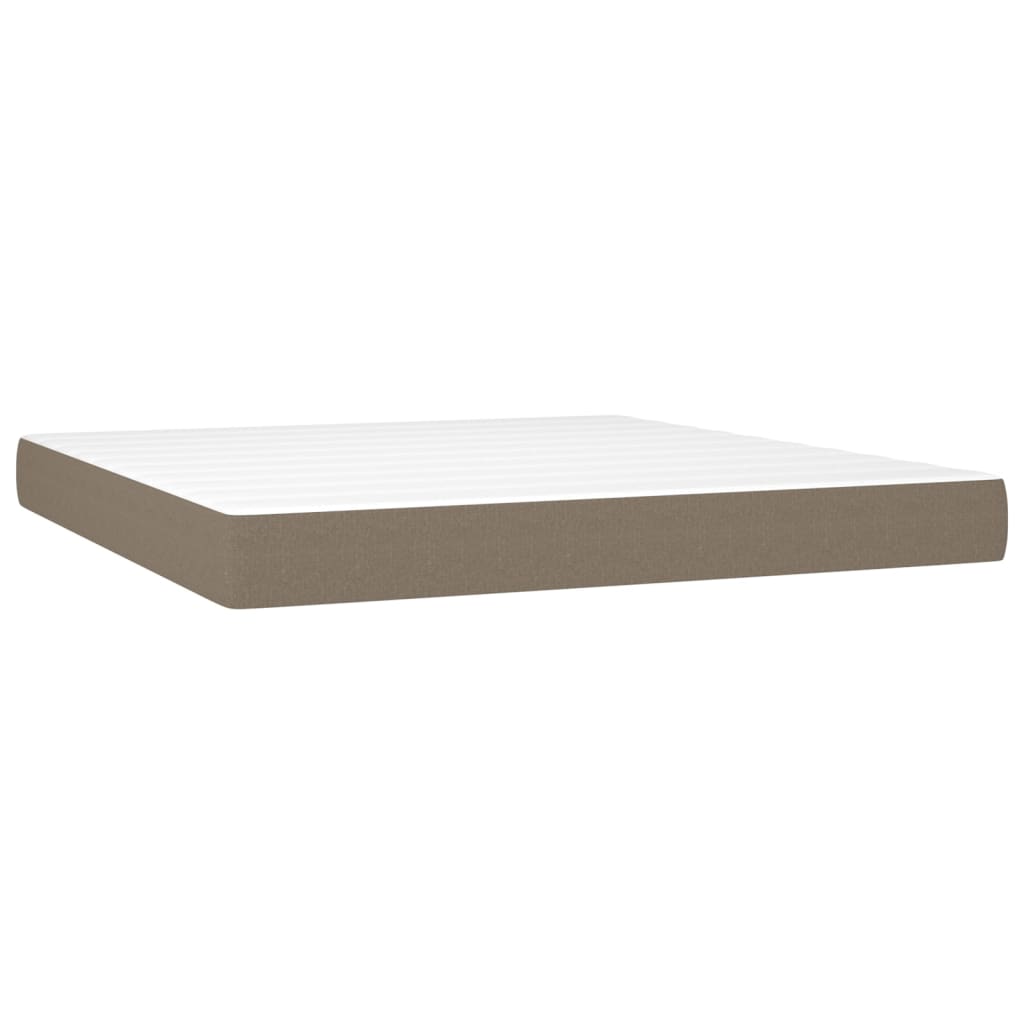 Sommier à lattes avec matelas taupe 160x200 cm en tissu - 5