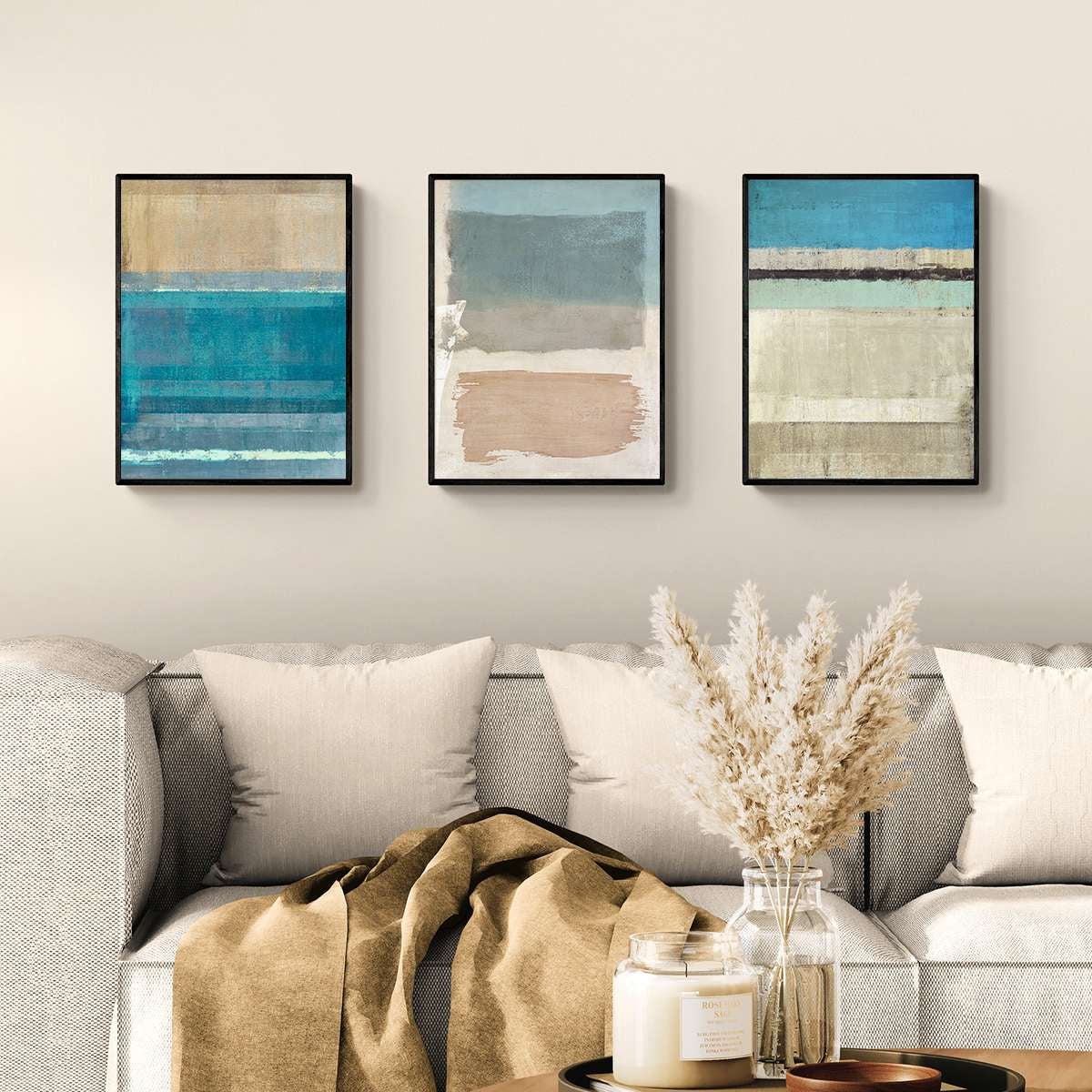 Set Di 3 Stampe Su Tela, Poster D'Arte Moderna Minimalista Con Linee Geometriche Astratte, 40x60 Cm, Decorazione Murale Per Soggiorno, Senza Cornice - 3