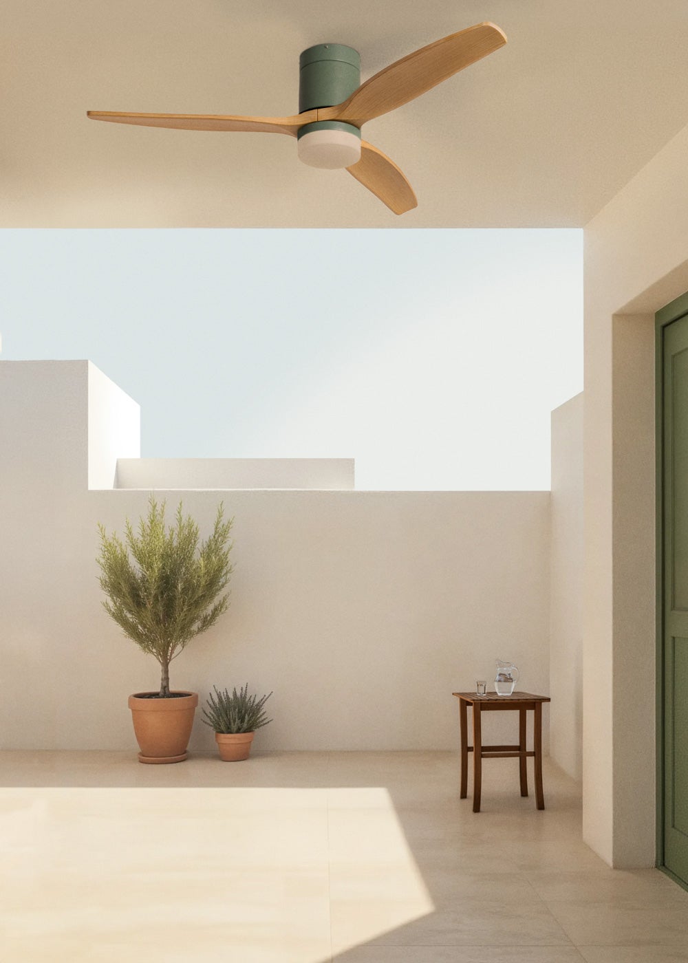 CREATE - WIND CALM M - Ventilateur de plafond silencieux 40W avec pales techniques en ABS Ø132cm avec eclaraige avec contrôleur mural - 4