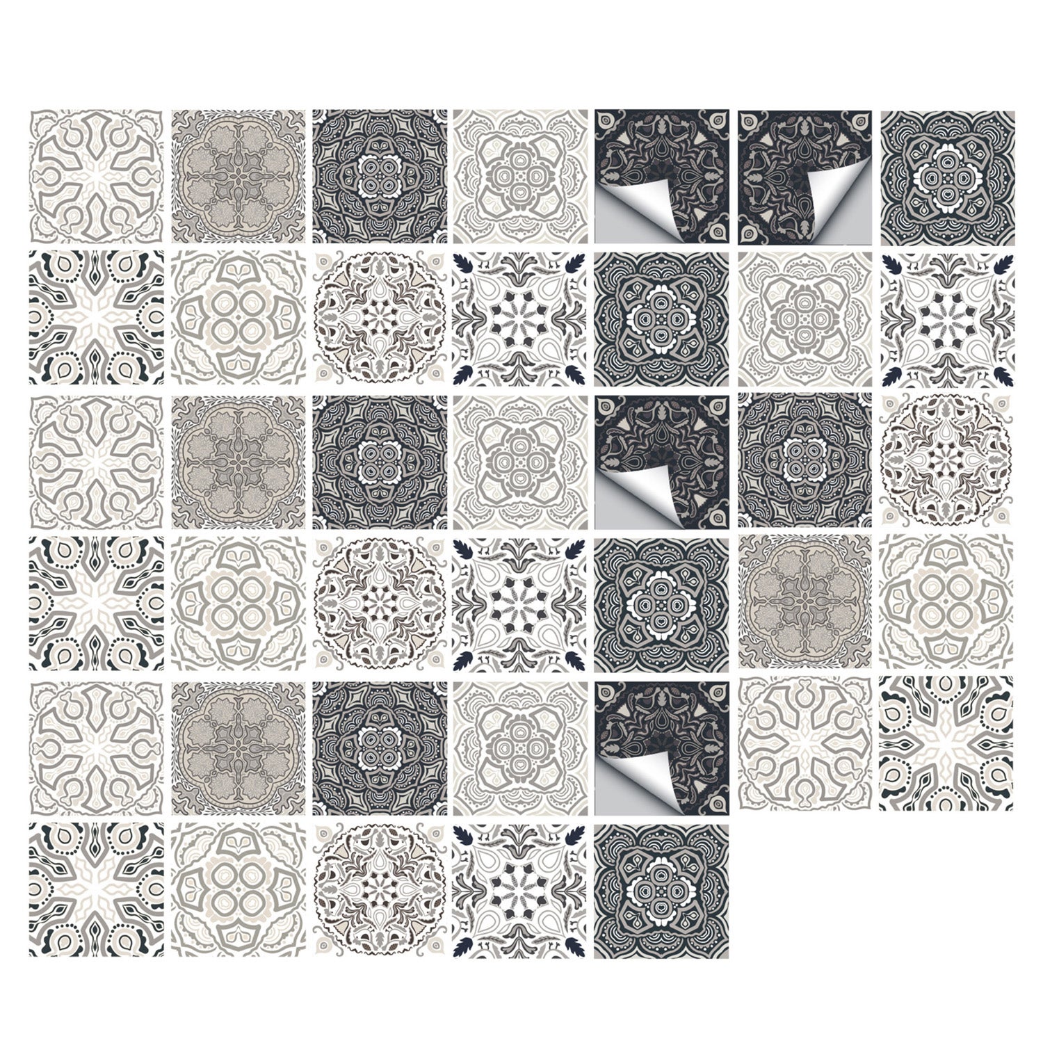 Adesivi Per Piastrelle Murali Marmorizzate 20x20cm - 20 Pezzi In PVC Autoadesivo - Foto 2