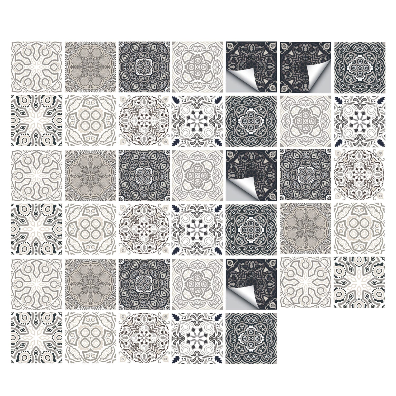 Adesivi Per Piastrelle Murali Marmorizzate 20x20cm - 20 Pezzi In PVC Autoadesivo - Foto 2