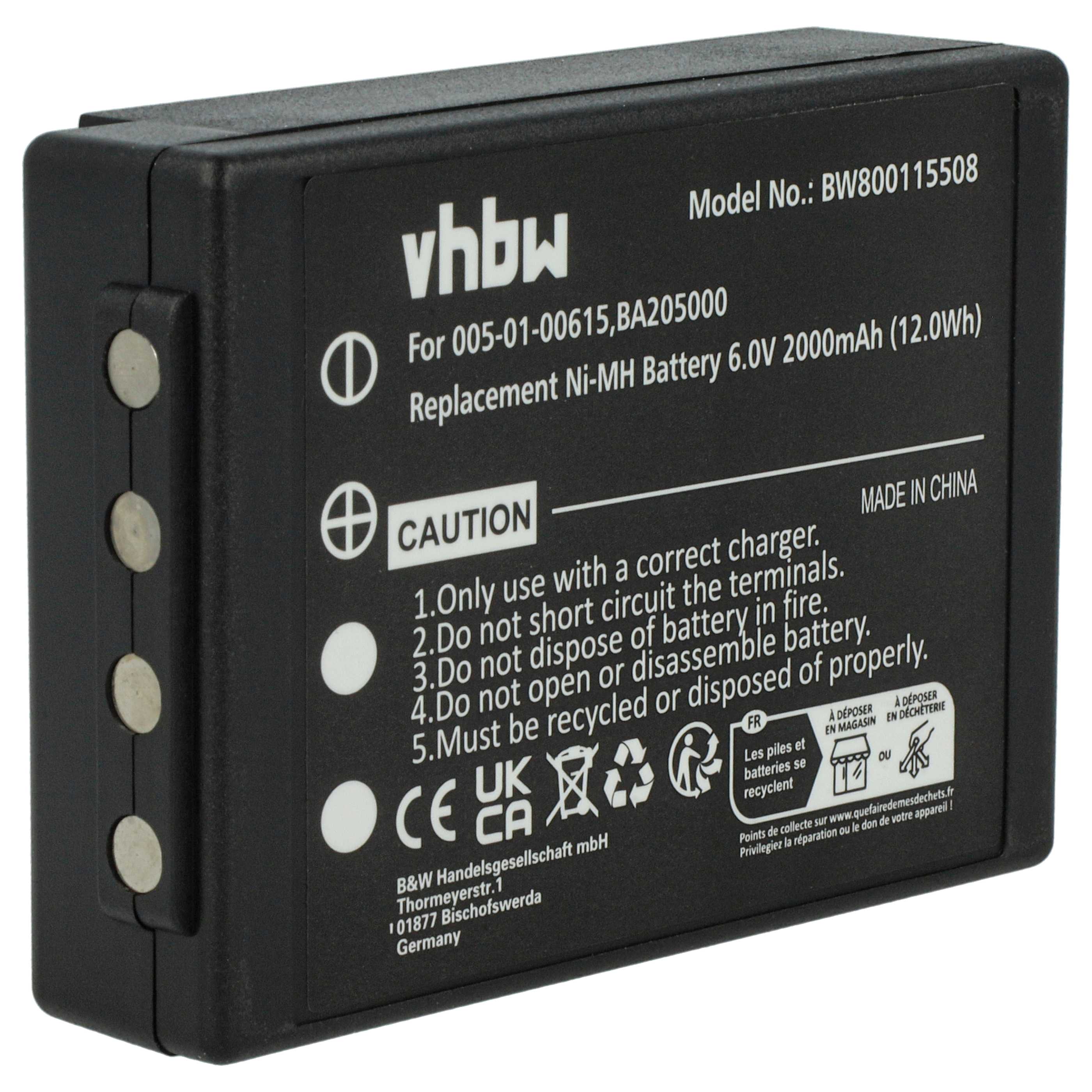 Vhbw Batterie Compatible Avec IMET BE5500, M550S Thor, M550s Zeus Opérateur Télécommande Industrielle (2000mAh, 3,6V, NiMH