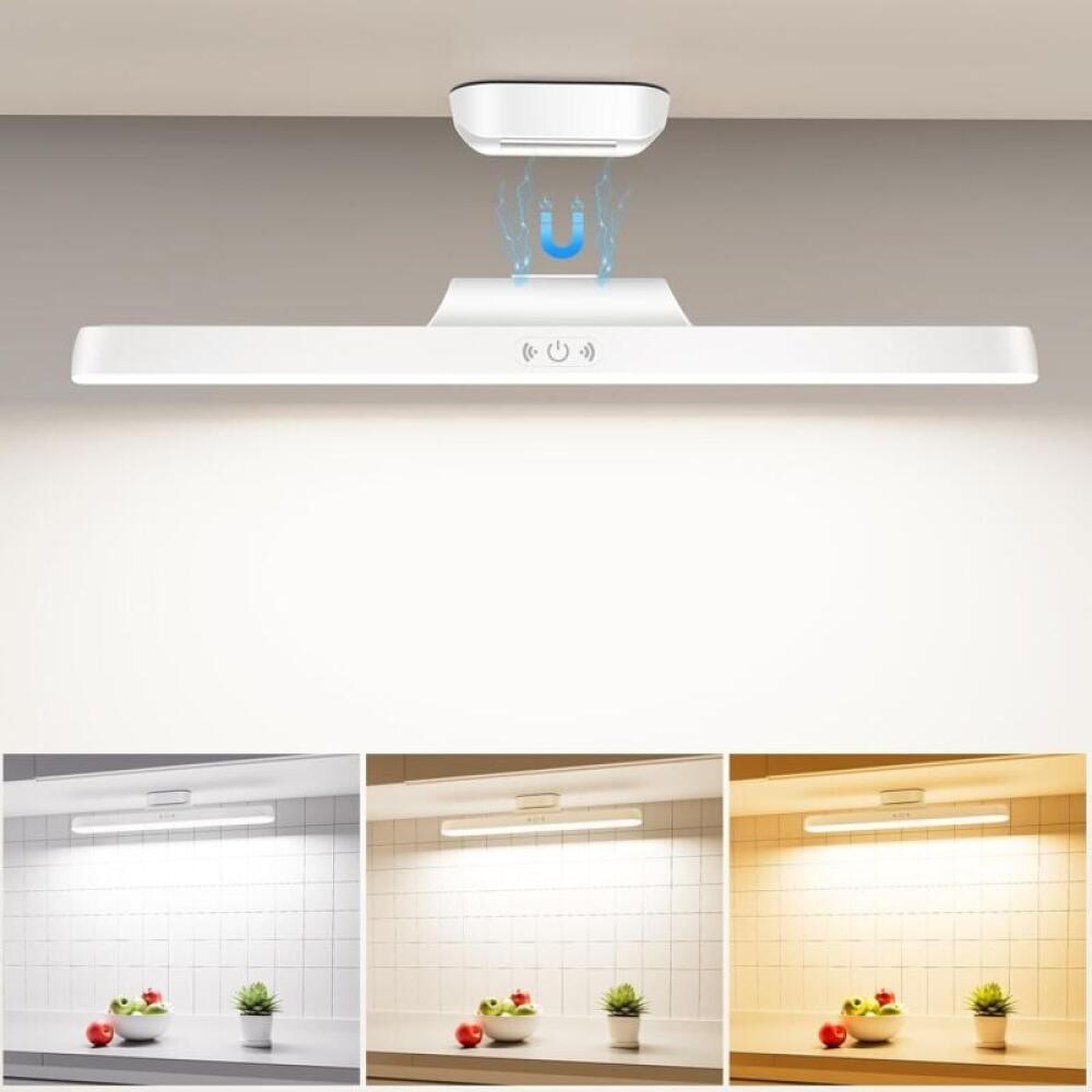 Akumulatorowa lampa LED 1800mAh, 32 cm, praktyczne oświetlenie z czujnikiem pamięci i magnesem, idealna do biura i łazienki
