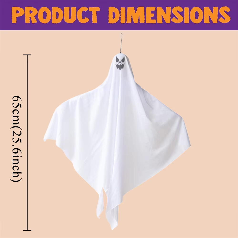 Lot de 3 décorations d'Halloween à suspendre, fantômes volants, accessoires de décoration d'intérieur et d'extérieur pour porche, patio, cour avant - 6