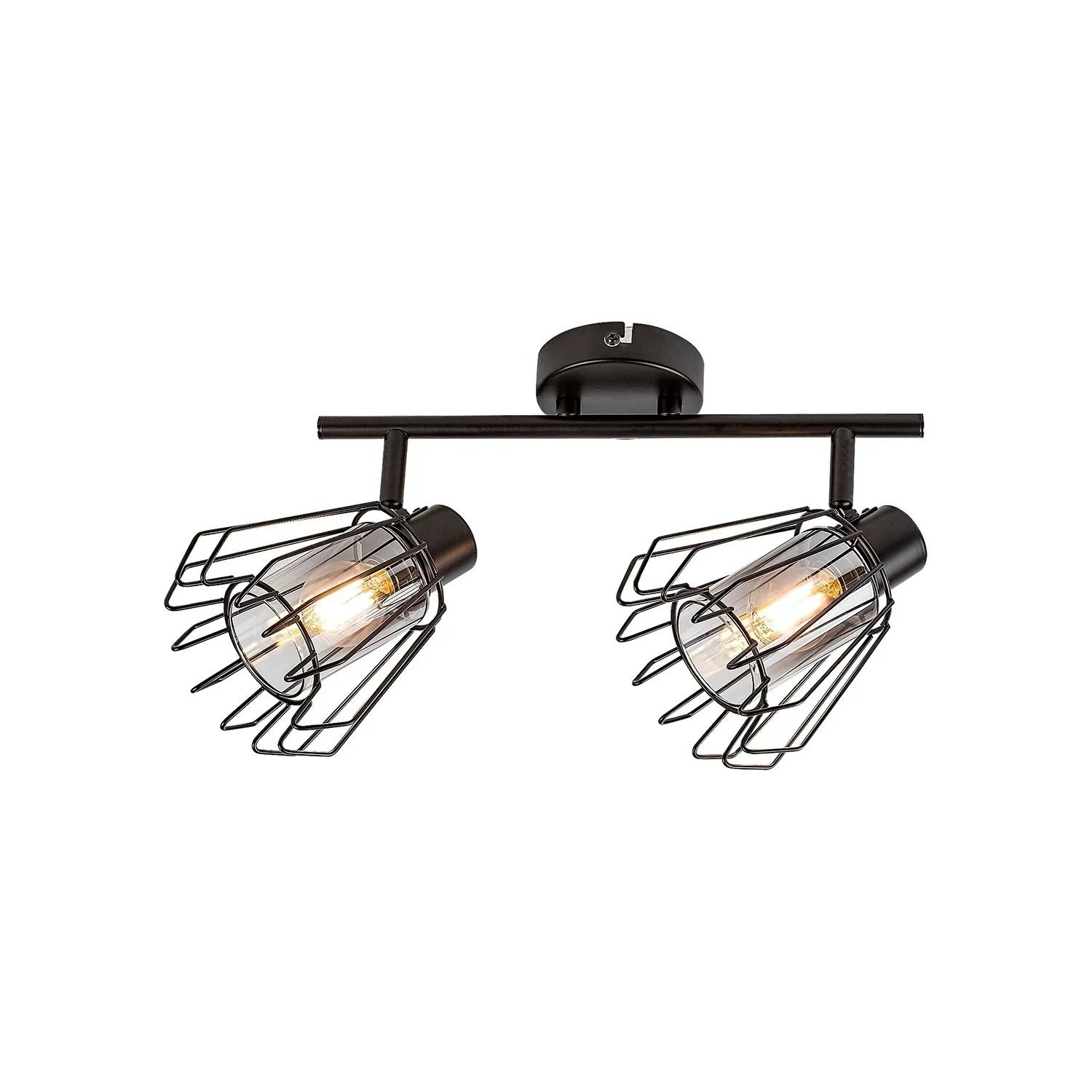 Reflektor sufitowy spot natynkowy Emerencia listwa czarny-dymiony 2xE14x40W wym: 19 x 51 x 13 cm metal Rabalux