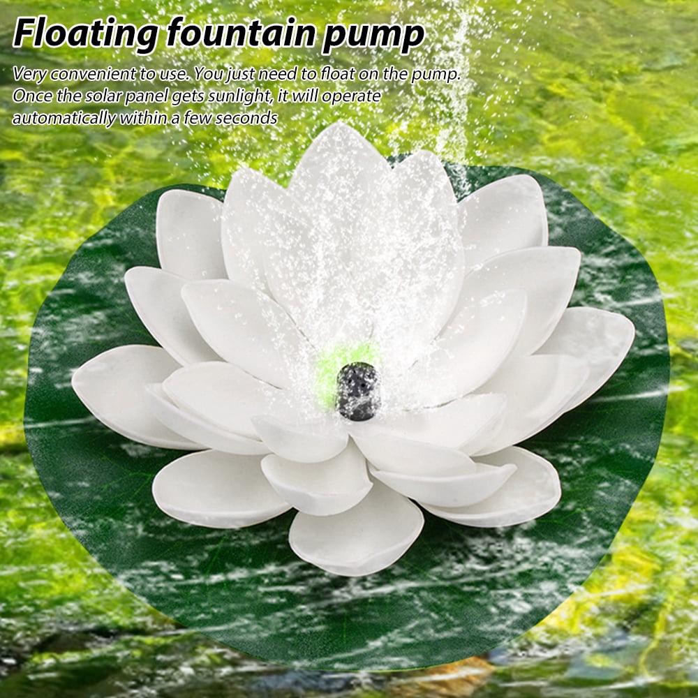 Pompe de fontaine solaire, pompe de fontaine à eau solaire avec 6 buses pour bain d'oiseaux, étangs, jardin, piscine, aquarium, extérieur et aquarium - 2