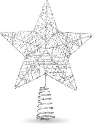 Pointe De Sapin De Noël – Étoile Pailletée Rose, Décoration 15 Cm, Pour Arbre Artificiel Ou Table