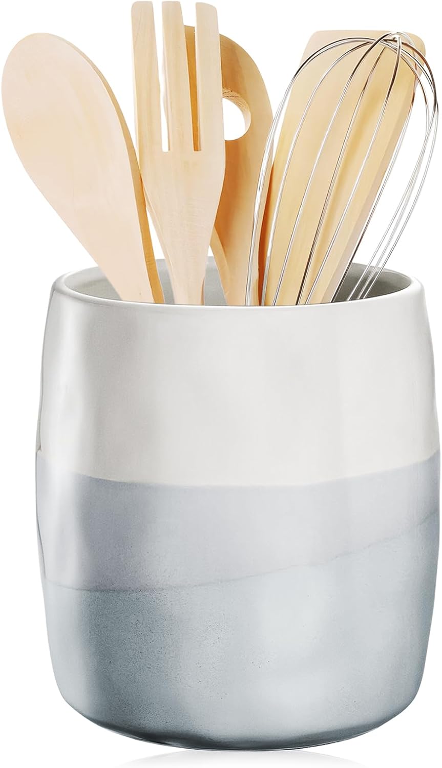 Ceramiczny uchwyt na przybory kuchenne, Przechowywanie przyborów kuchennych, Uchwyt na przybory kuchenne, Klasyczny design