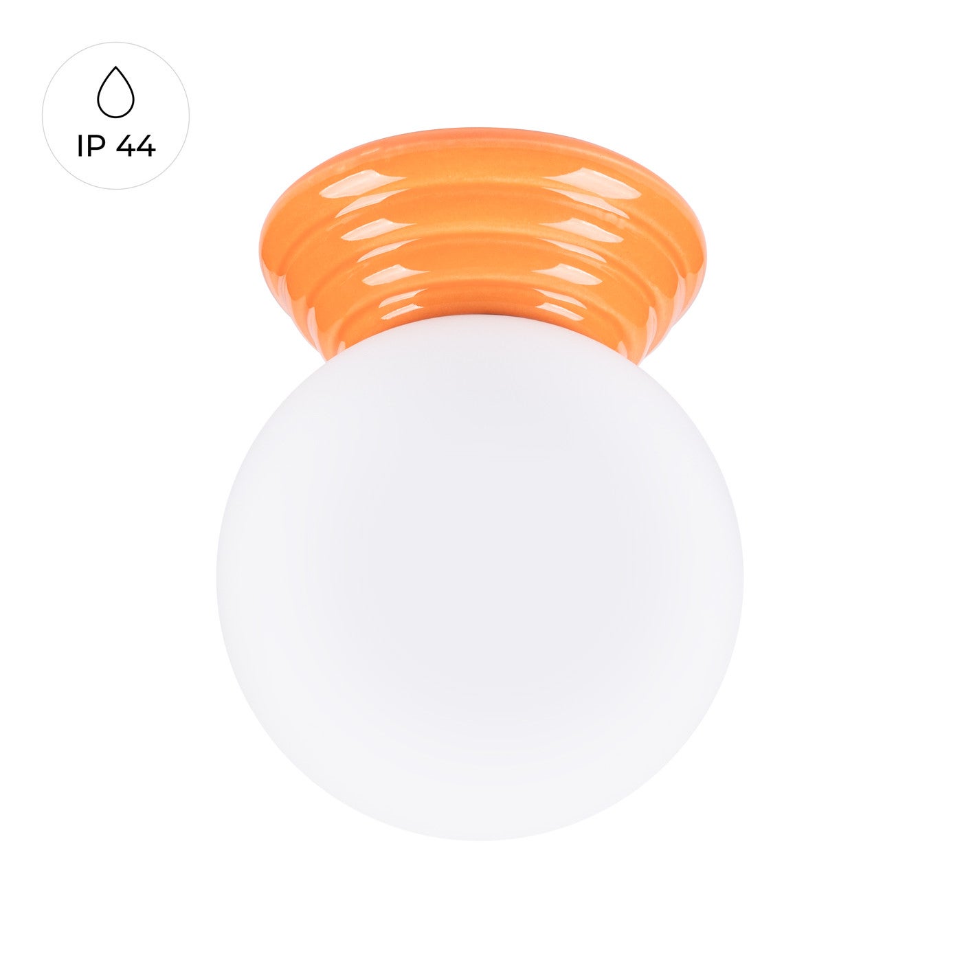 Lampa sufitowa ceramiczna szkliwiona ZORI pomarańczowo-biała 1xG9x8W ceramika / gips wym:12x12x16cm IP44 Sollux Lighting - 2