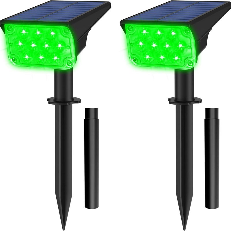 Zielony reftor solarny na Boże Narodzenie – idealny do ogrodów, ścieżek, dziedzińców, basenów, tarasów itp. – opakowanie 2 szt.