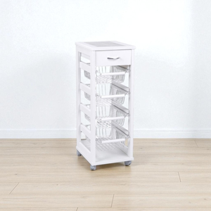 GIANTEX Carrello portaoggetti a 4 livelli, carrello con ruote con 20 posizioni, ripiani regolabili, carrello da cucina servizio con cestino, chiudibili, 35,5 x 29 x 84,5 cm