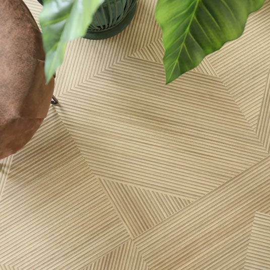 Sol Vinyle Tactile - Bois clair texturé aux lignes striées - Rouleau de 3m x 4m - 3