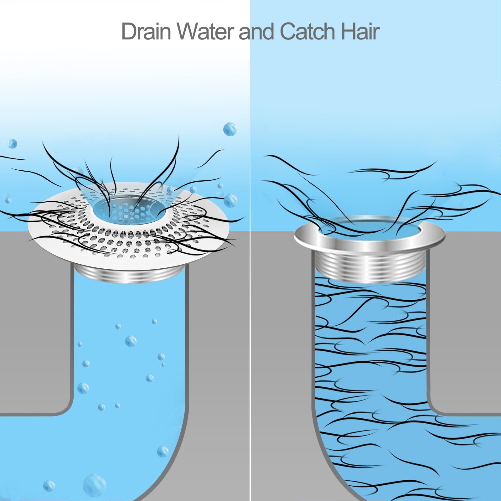 Collecteur de cheveux pour bonde de douche, bouchon de bonde de baignoire, filtre anti-obstruction, siphon de sol, siphon de lavabo de salle de bain - 3