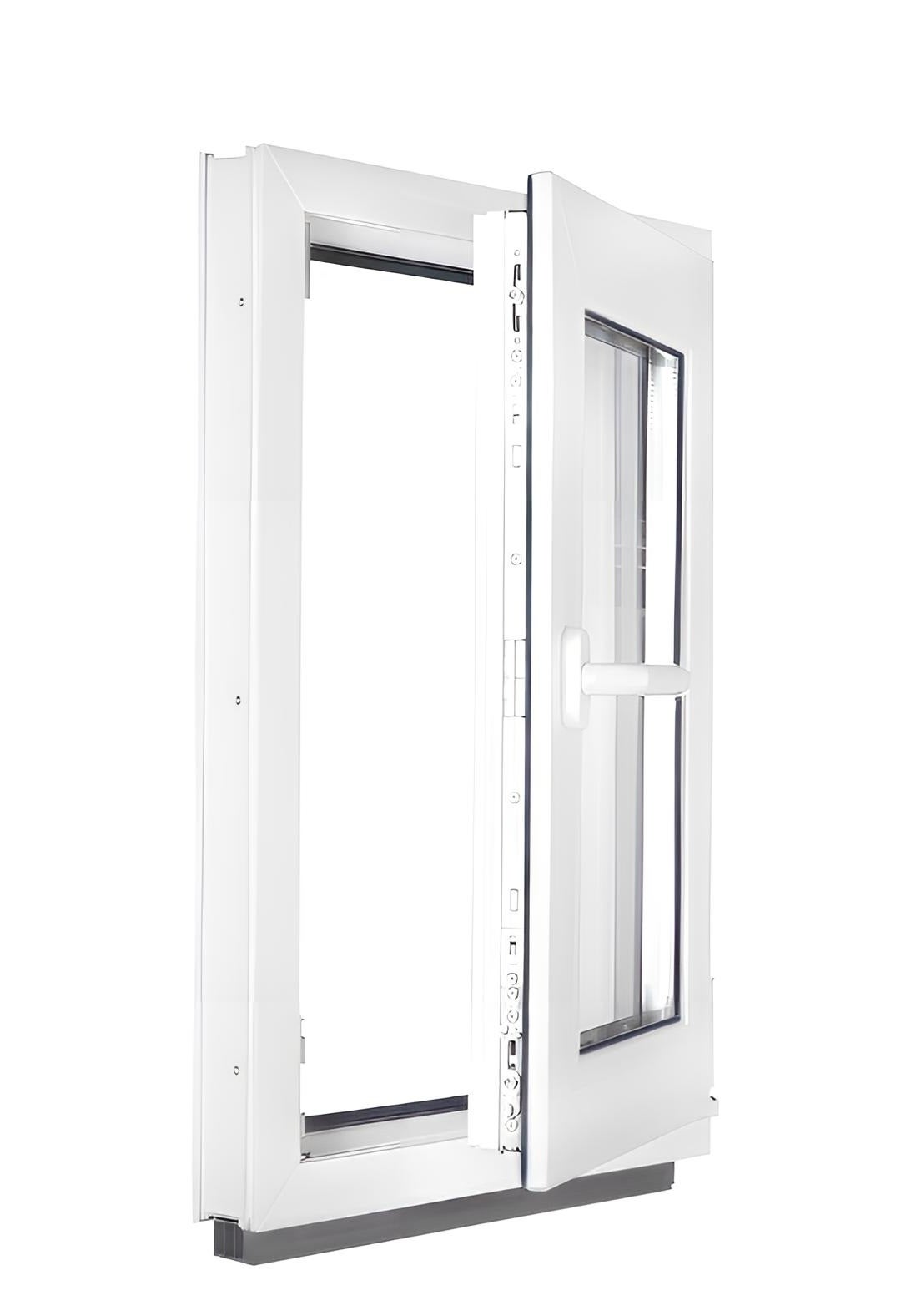 BauPLAZA Finestra In PVC Bianco - Vetrocamera, 50x40 Cm, Apertura Destra, Girevole