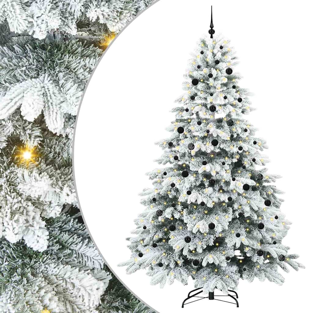 Sztuczna choinka z 300 diodami LED Zielony 240 cm PE i PVC