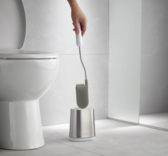 Flex™ Lite Steel Brosse de toilette Anti-goutte, support compact, anti-empreintes digitales, en acier inoxydable, Grise (70561) - 6