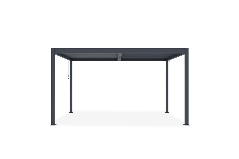 Pergola bioclimatica autoportante in alluminio grigio PIANA 4x3m - 4
