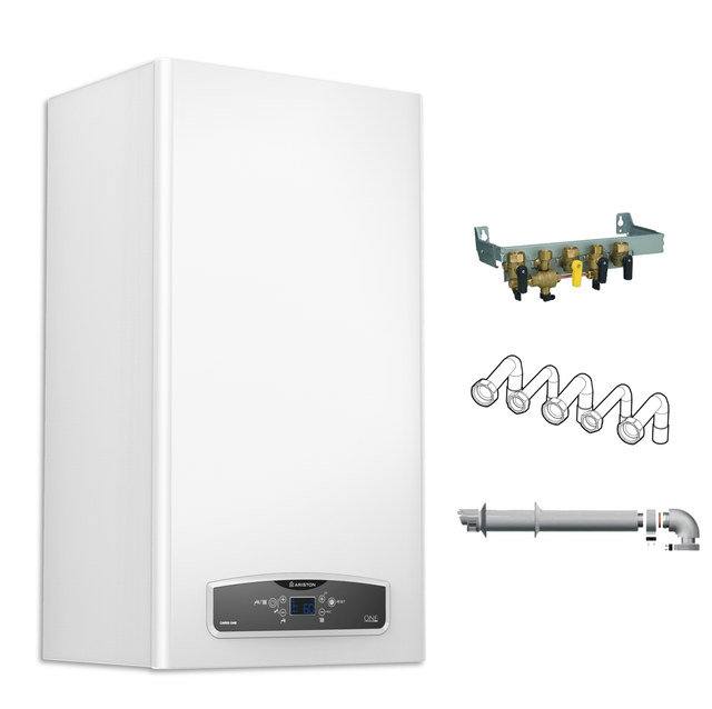 Ariston CARES ONE 30kW – Chaudière à Condensation Connectée 30kW – Économies d'Énergie & Kit d'Installation Inclus