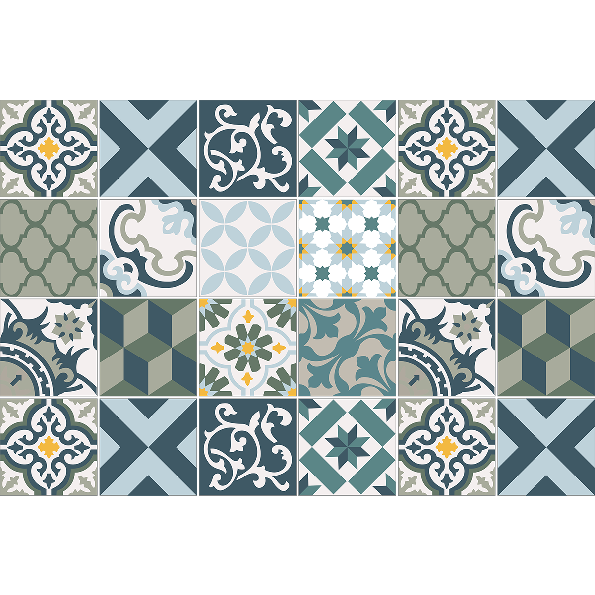 24 adesivi piastrelle di cemento mobili paulina - Sticker adesivo - adesivi murali - 24stickers20x20cm - 2