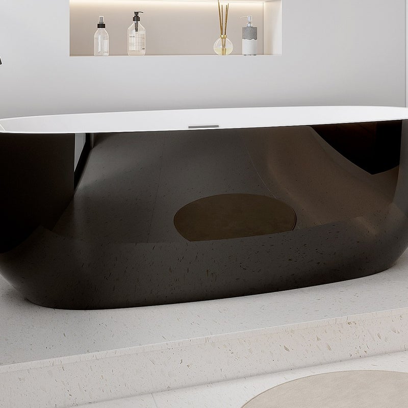 Wanna wolnostojąca - 238 l - 170 x 80 x 58 cm - Czarna - Akryl - NICA