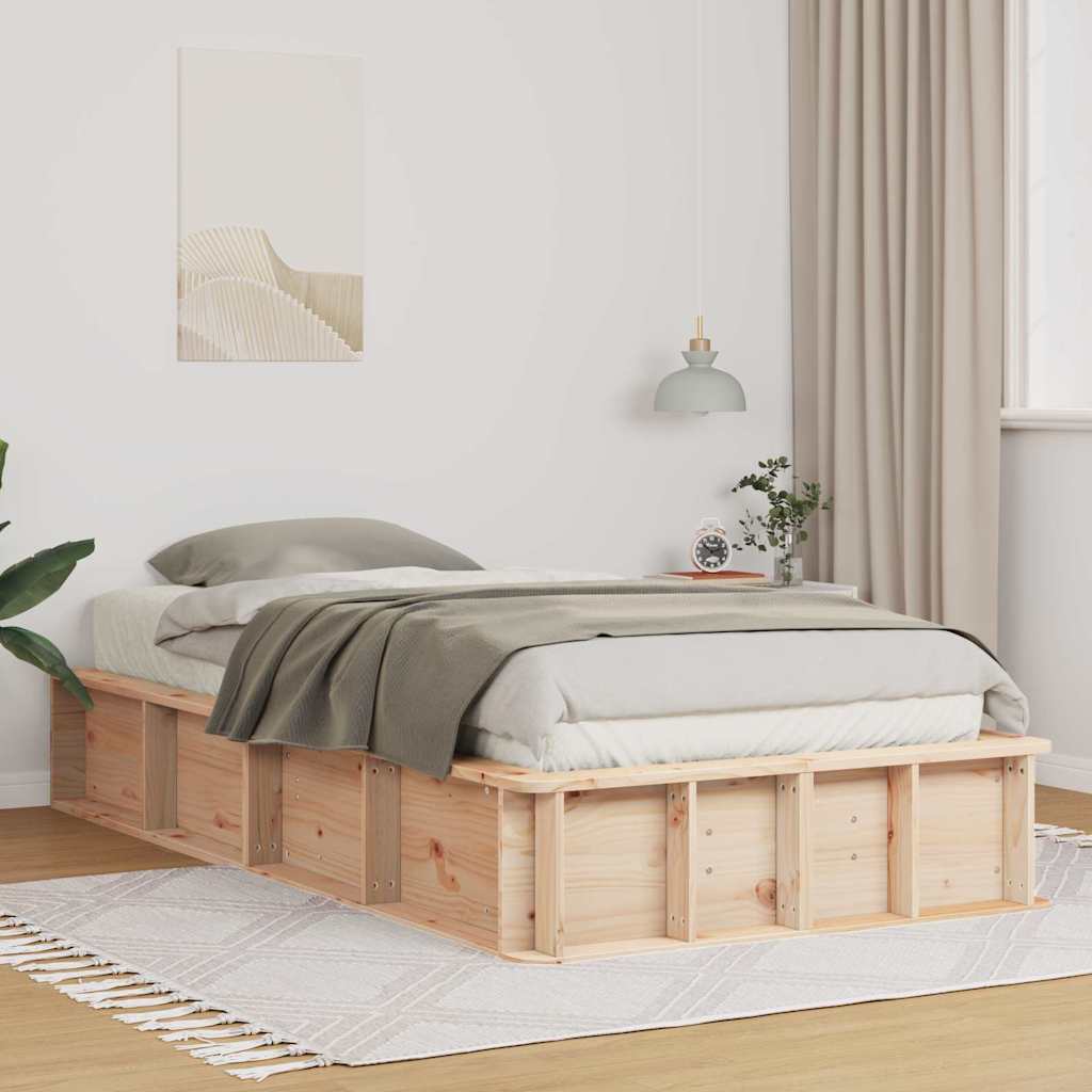 Ramka łóżka Brązowy 80 x 200 cm Lite drewno sosnowe vidaXL