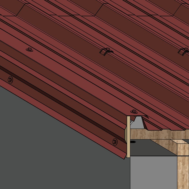 Bande de rive universelle | 2100 mm Longueur Rouge Tuile | RAL 8012 - 2