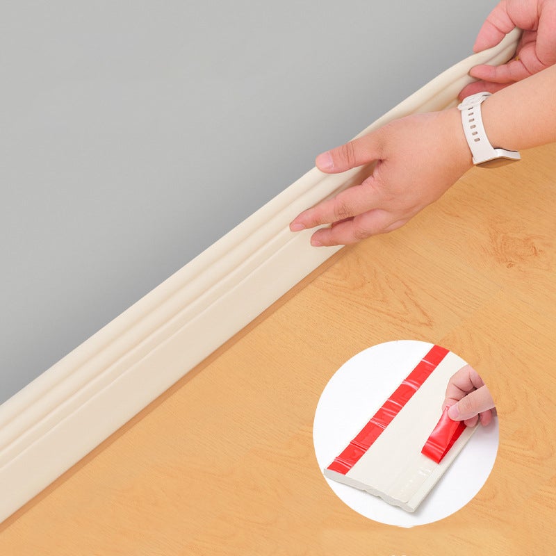 Plinthe autocollante moderne, décoration murale pour la maison, réutilisable, imperméable, adaptée au salon, à la cuisine, beige (10 cm x 2 m) - 3
