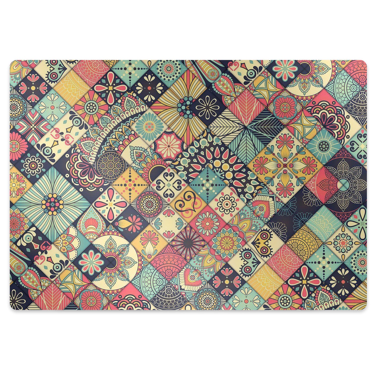 Tapis bureau, tapis de protection de sol Mosaïque ethnique, motif décoratif 100x70 cm – Tulup - 2