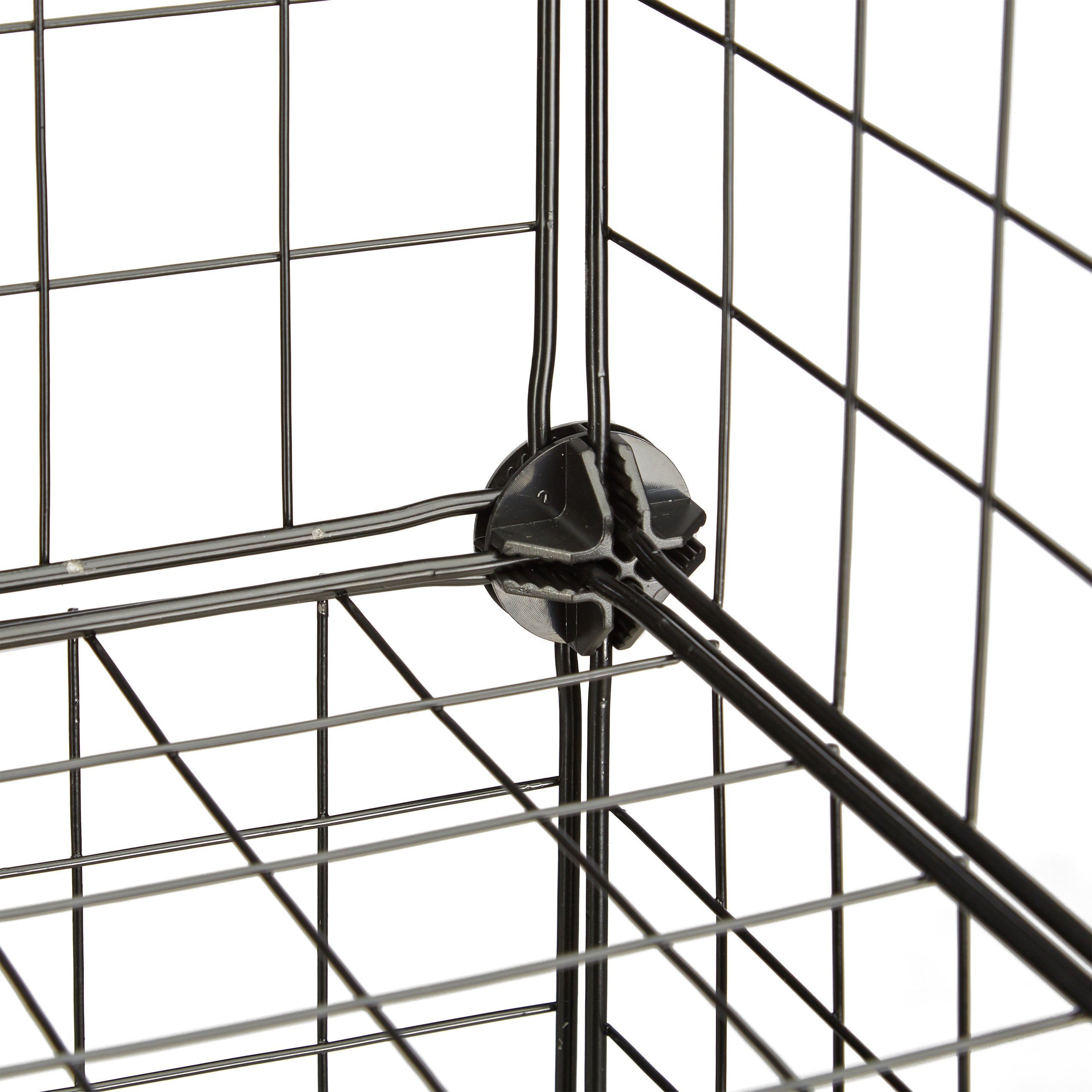 Étagère modulable grille treillis 9 cubes compartiments DIY métal meuble rangement grillage 35x35 cm, noir, Relaxdays - 8