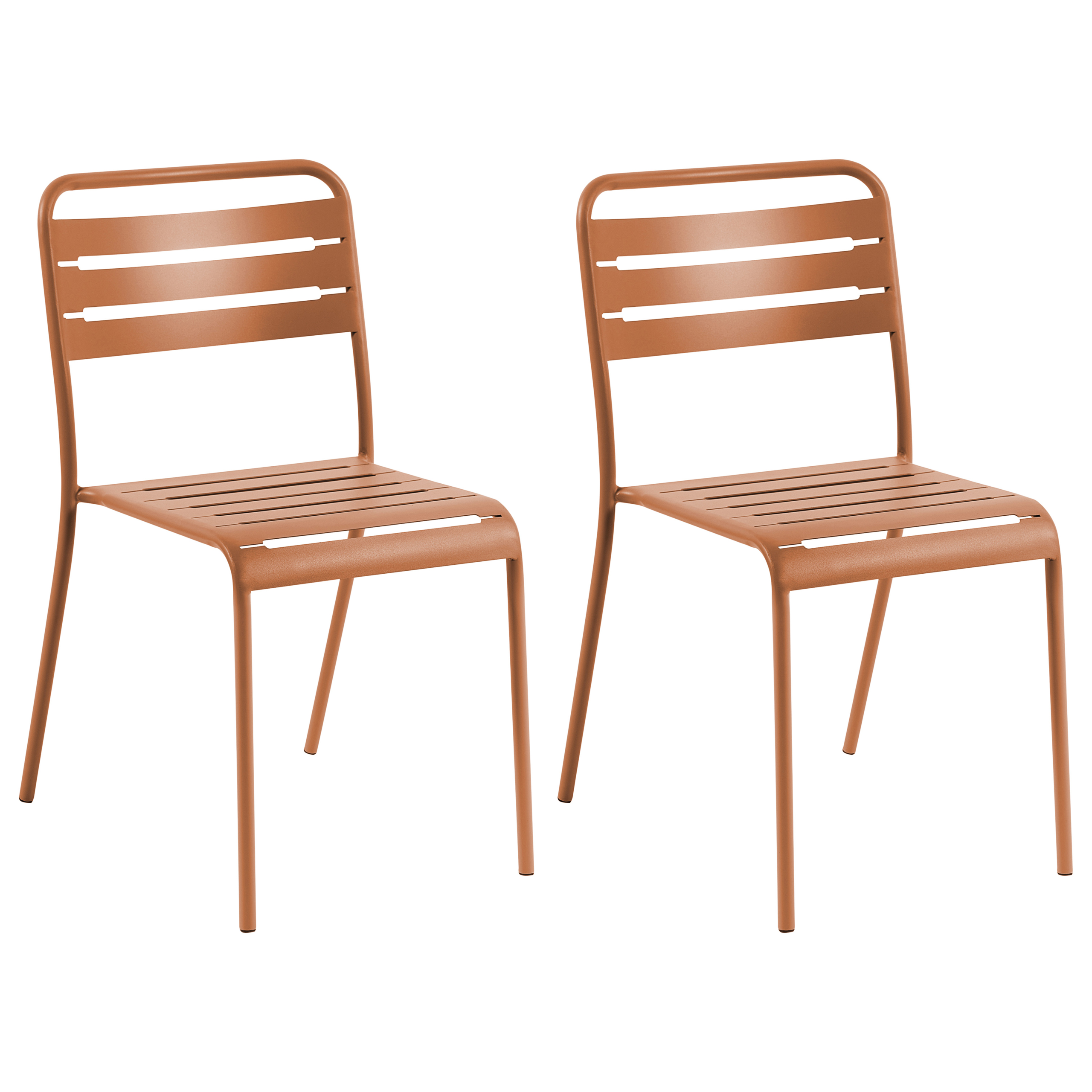 Set de 2 scaune de grădină LEFKADA Metal Maro 2buc