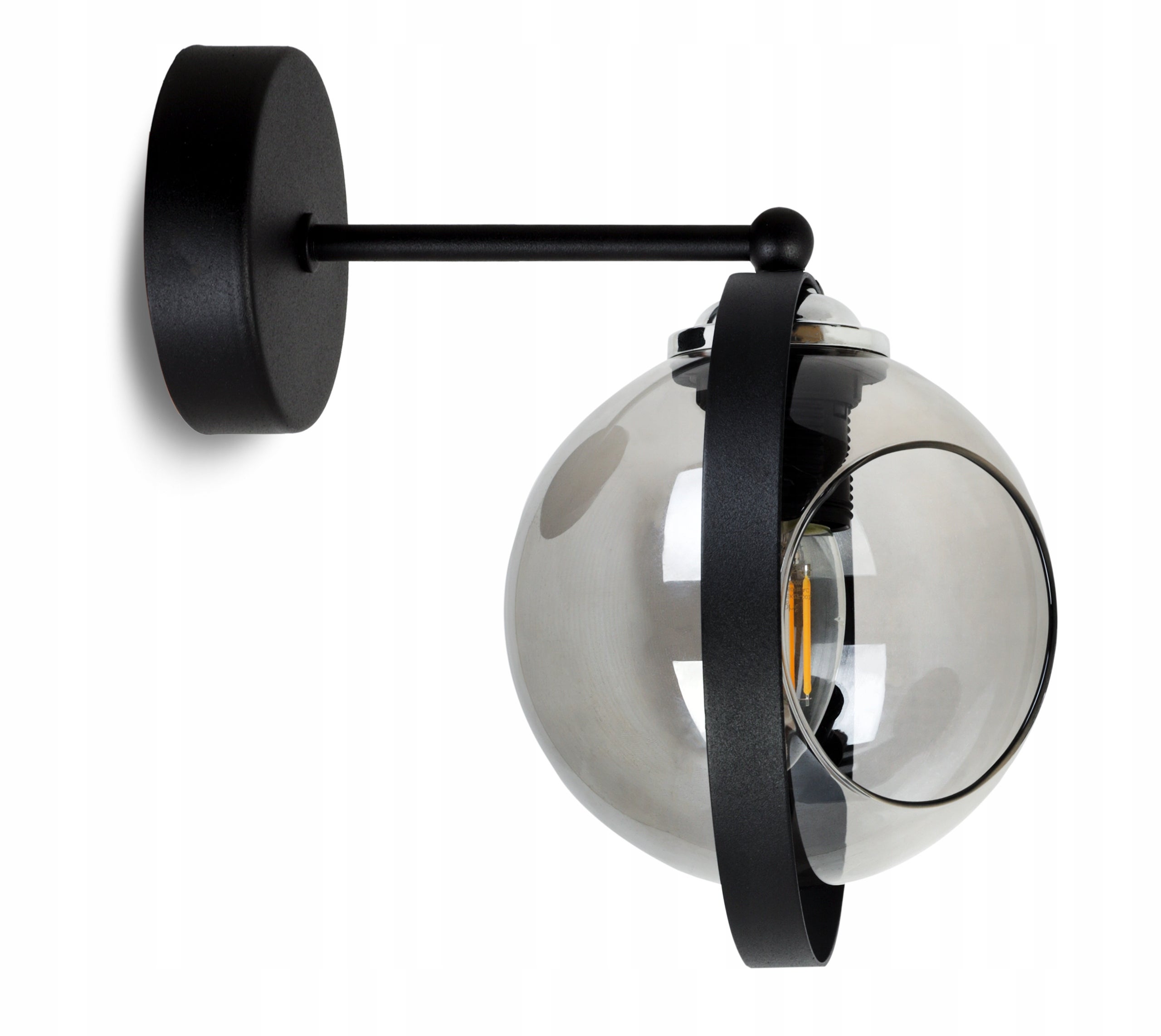 Lampa kinkiet ścienny Ring modern 1xE27 klosz kula grafitowy Light Home LH