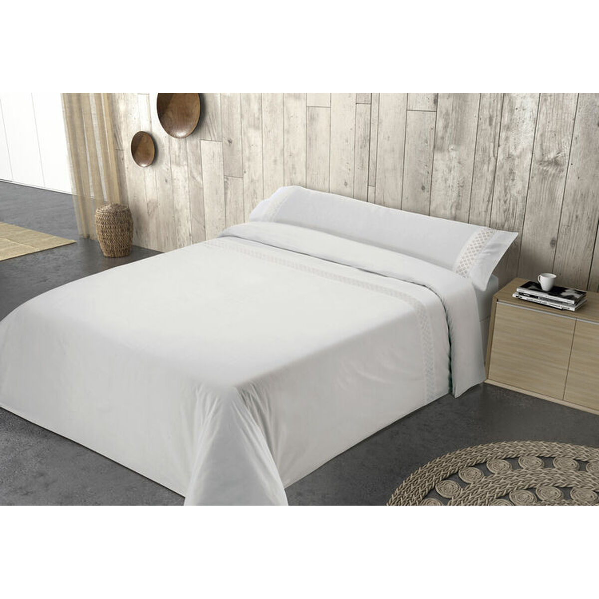 Juego de funda nórdica pierre cardin elisa blanco cama de 150 2 piezas 3 piezas