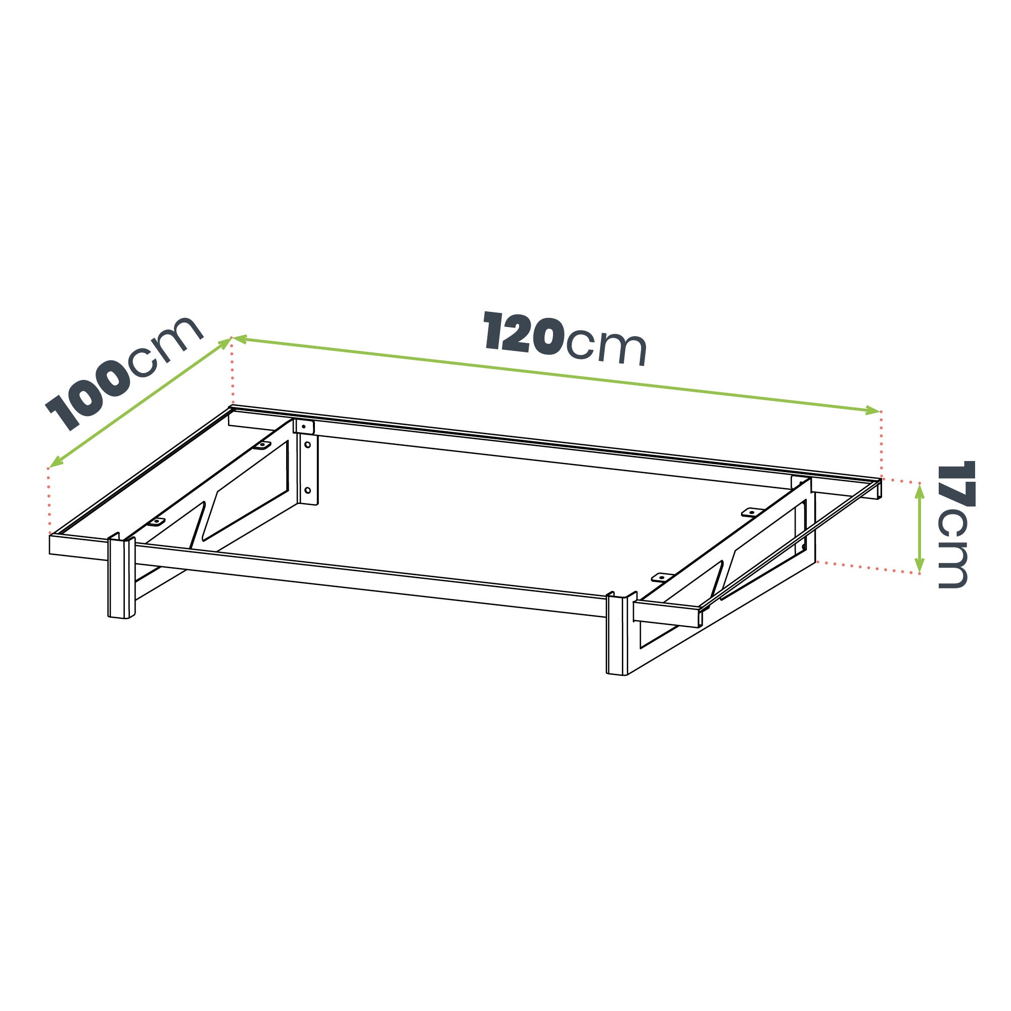 Wasabi - Marquise de Porta Exterior 120x100 cm AXIS – Policarbonato Sólido 2,7mm – Suportes de Ferro Preto – Instalação Fácil - 4