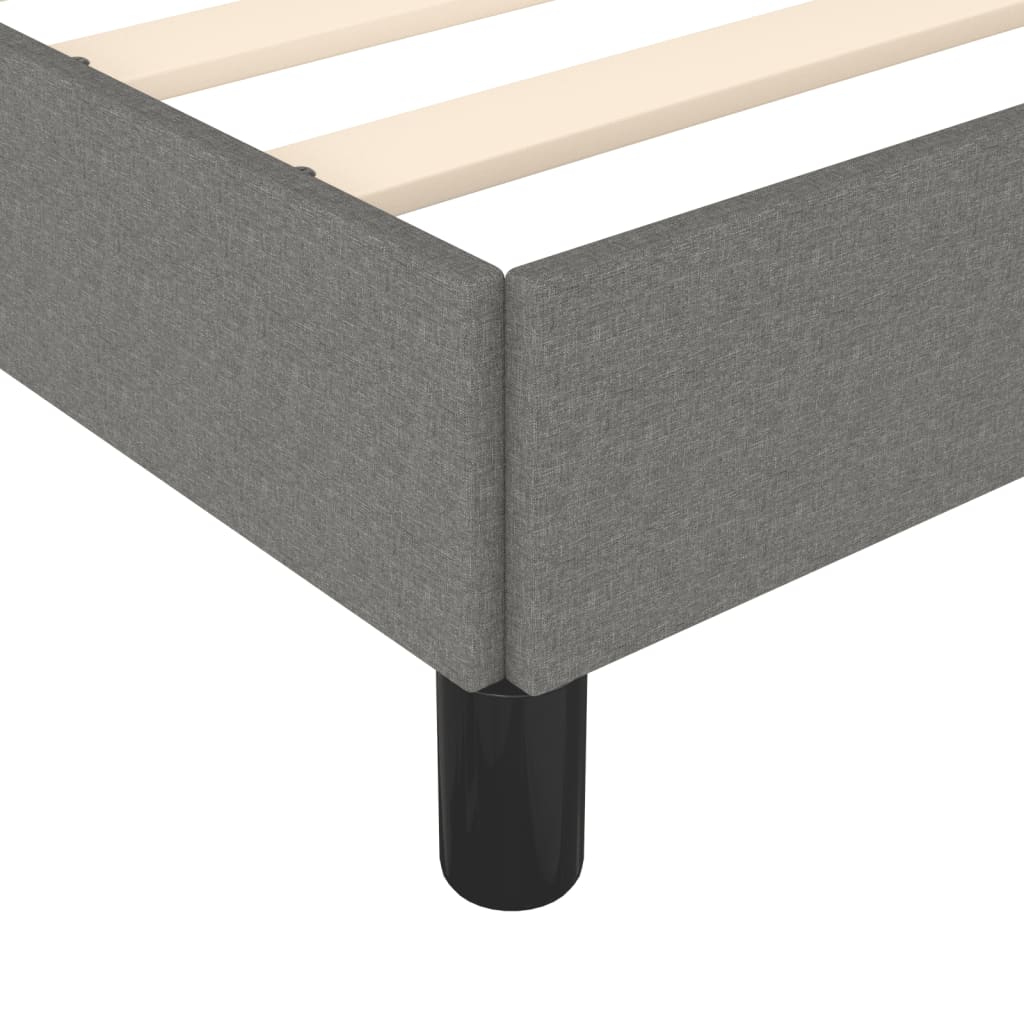 Cadre de lit sans matelas gris foncé 180 x 200 cm tissu - 7