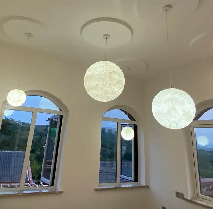 AUTRUCKER Suspension lune décorative 20 cm, lustre artistique pour une ...