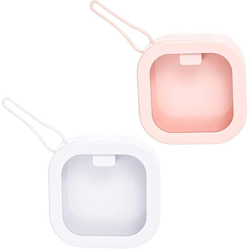 2 PCS Boîte à Bijoux Portable Avec Porte-Clés - Support De Bague De Voyage, Organisateur Alliances Mariage & Sport, Étui Protecteur Léger En PP