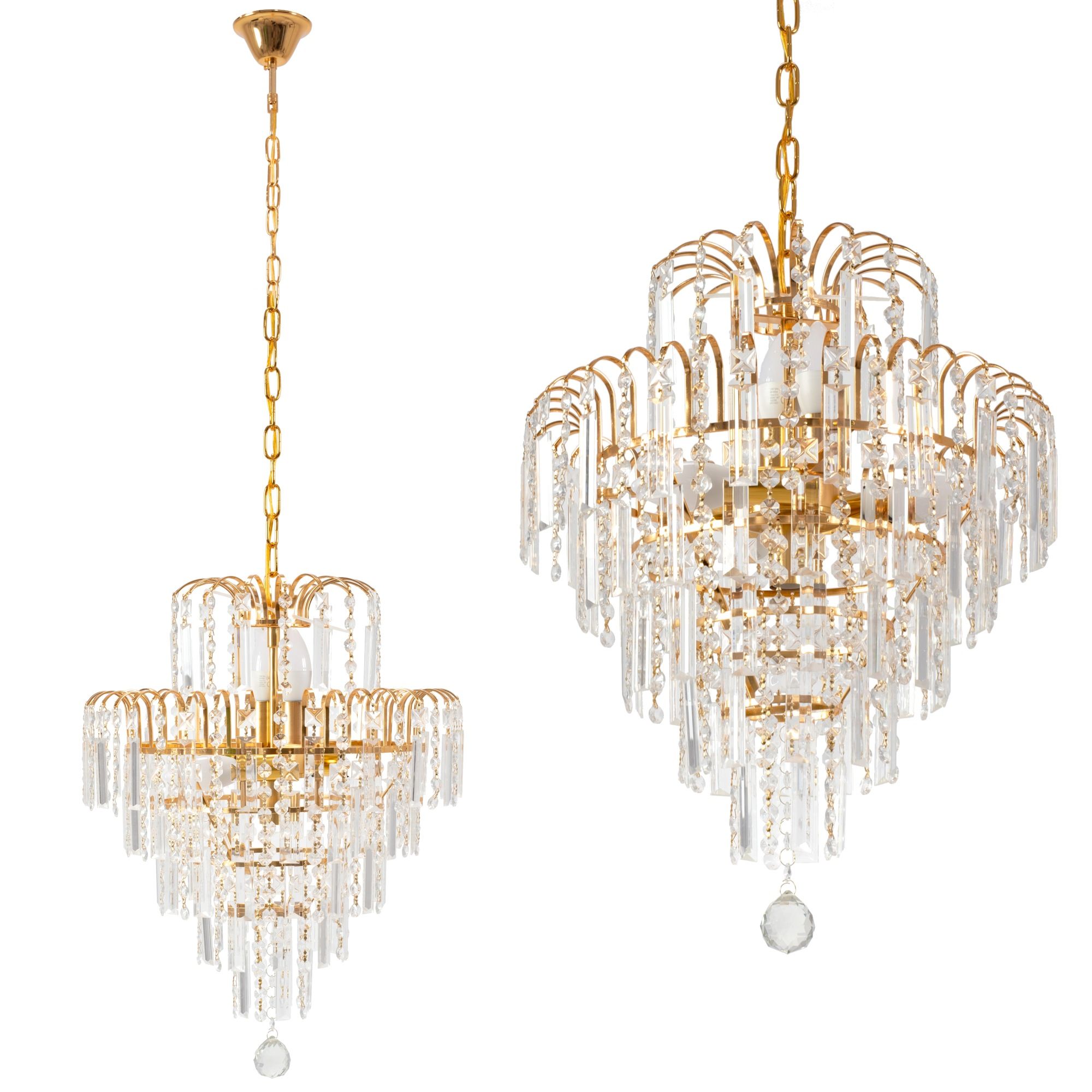 Lampa Sufitowa Kryształowa Toolight 312358 Złoty