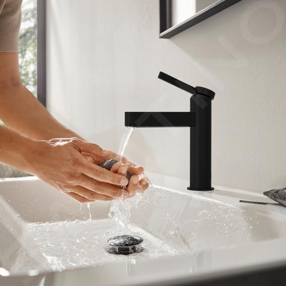 HANSGROHE Mitigeur de lavabo 110 CoolStart, bonde Push-Open Finoris noir mat - 7